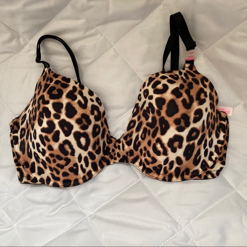 Leopard print pink bra